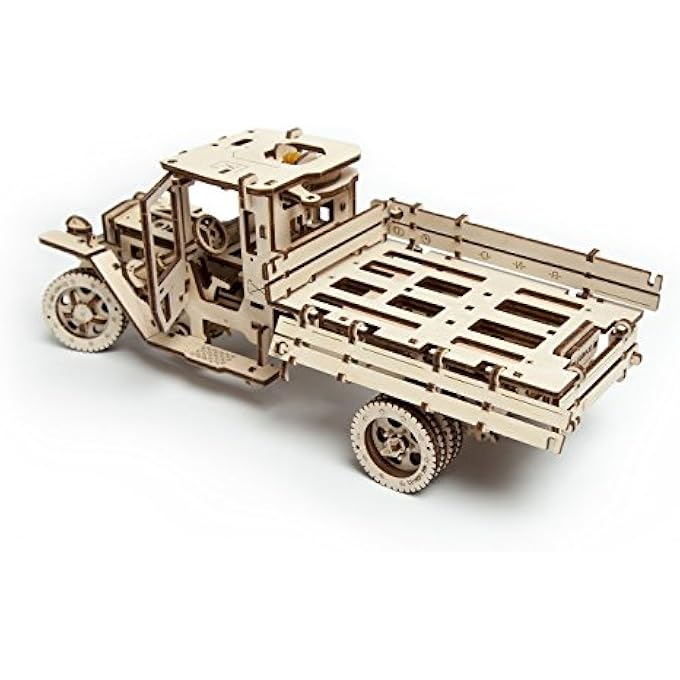 MADE IN EUROPE, 3D WOODEN PUZZLE TRUCK EDUCATIONAL WITH 420 PARTS, STEM LEARNING, DIY SELF ASSEMBLY, WOODCRAFT CONSTRUCTION TOY, PERFECT FOR GIFTING, NO GLUE NEEDED, BROWN, UGR-70015 - Image 3